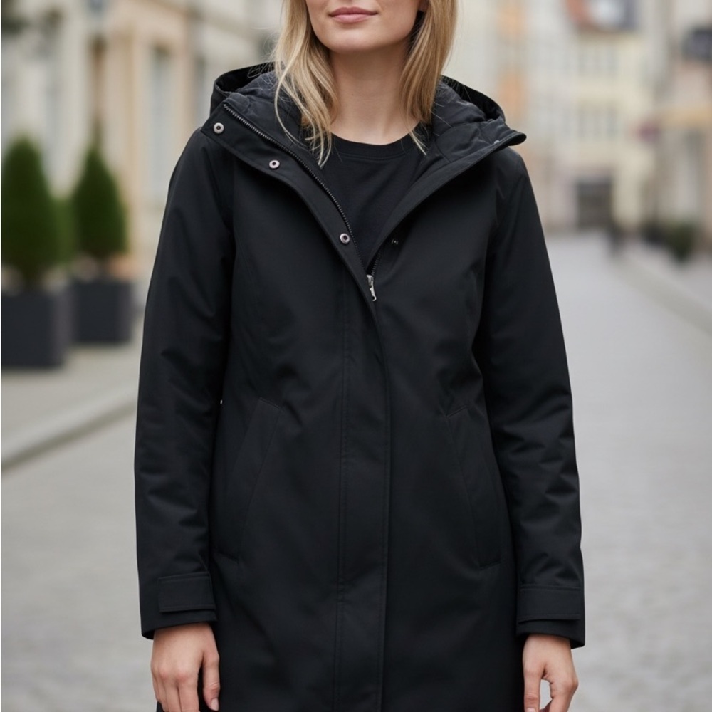 Lands End Long Black Winter Coat Insulated Capsule XS